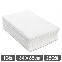 業務用タオル フェイスタオル 250匁 ホワイト (白) 10枚セット 理美容タオル